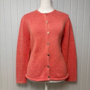 L.L. Bean Women's Cotton Coral Cardigan size MP